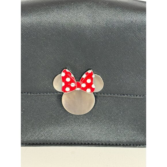 Disney Minnie Mouse Black Crossbody Bag With Adjustable Strap & Polka Dot Bow De - Picture 5 of 12